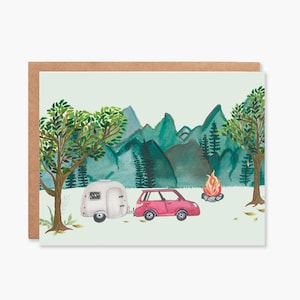 Carte aventure en montagne, carte vierge, carte de camping, carte nature vierge, carte d’anniversaire en plein air, carte forestière, carte parcs, code article - COTC BL06