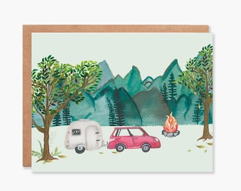 Mountain Adventure Card, Blank Card, Camping Card, Blank Nature Card, Outdoor Birthday Card, Forest Card, Parks Card, Item Code - COTC BL06