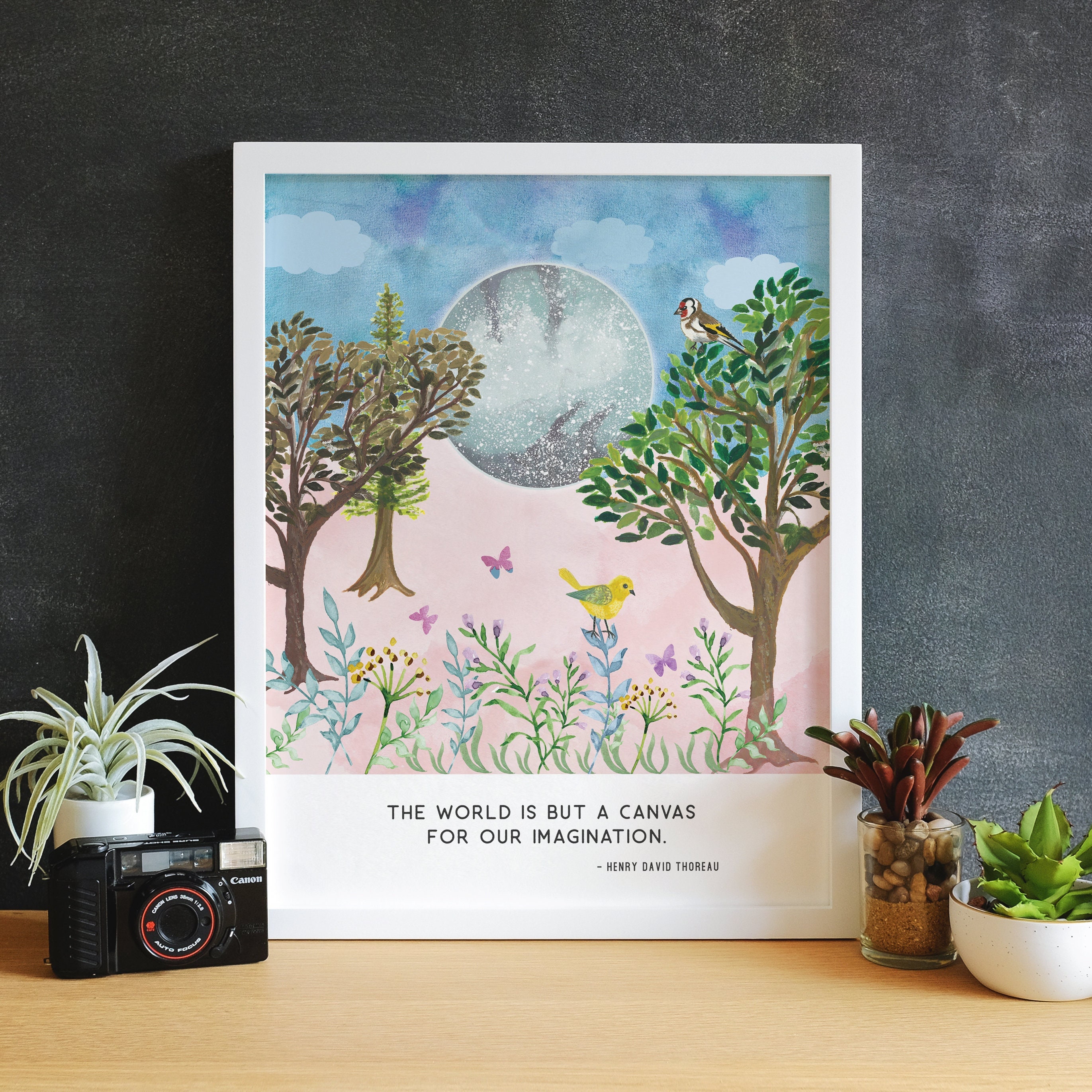 Henry David Thoreau Art Print, Nature Quote Print, Scenery Art Print, Cabin Art Print, Country Decor, Celestial Art, Item Code - COTC PR16