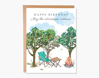 Happy Birthday Card for Him, Birthday Card for Her, Camping Outdoors Birthday Greeting, Adventure Card, Nature Card, Item Code - COTC B02