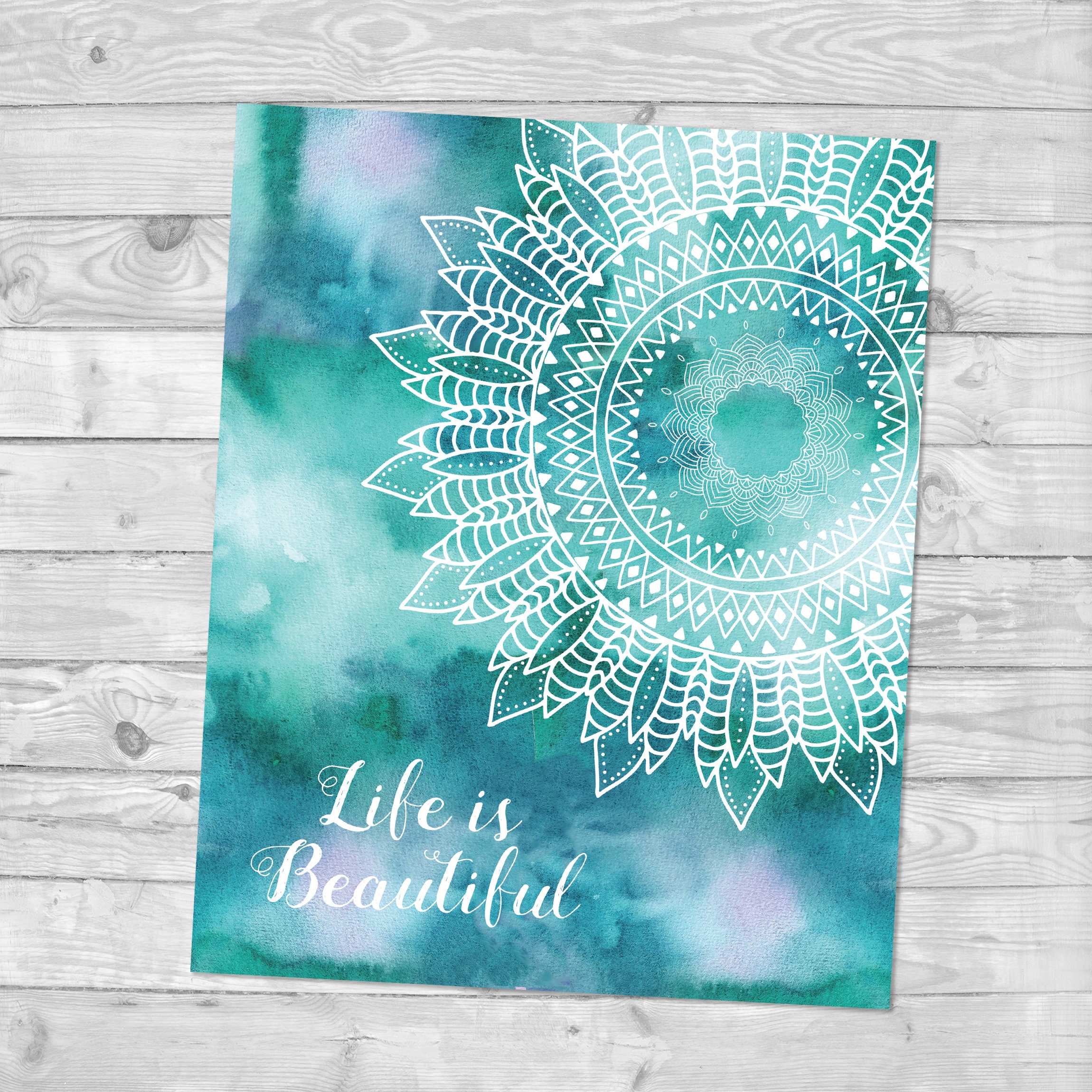 Mandala Art Print Mandala Wall Decor Mandala Poster Life is Etsy Singapore