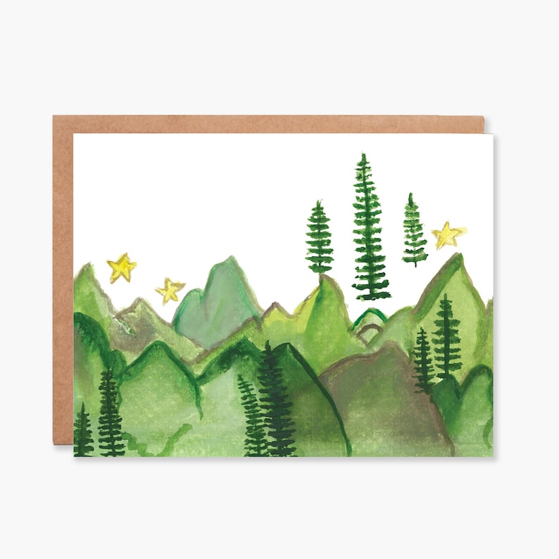 Blank Note Cards, Blank Mountain Note Cards, Rustic Thank You Note