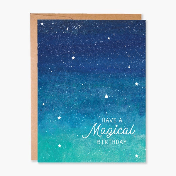 Birthday Card, Celestial Birthday Card for Him Mum Wife, Birthday Card for Daughter, Artsy Happy Birthday Card, Item Code - COTC B10