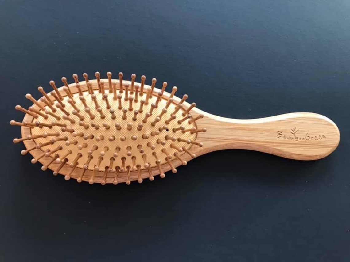 Bamboo Hair Brush 100 Natural Hair Brush With Bamboo Tipped Etsy