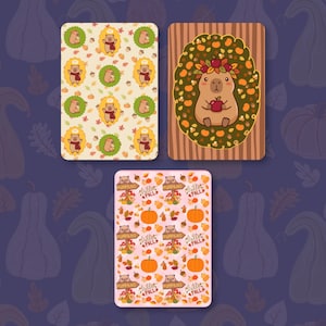 Herbstliches Capybara-E-Reader-Einsatz | Verspielte Herbstdekoration für Kindle | Saisonales Accessoire für Bücherwürmer