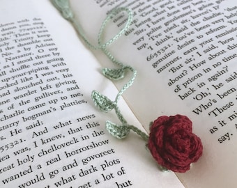 Crochet Rose Bookmark