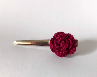 Crochet Rose Hair Clip - SET OF 2