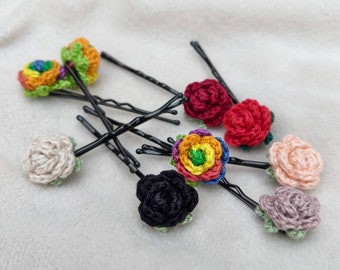 Crochet Rose Bobby Pins - SET OF 2