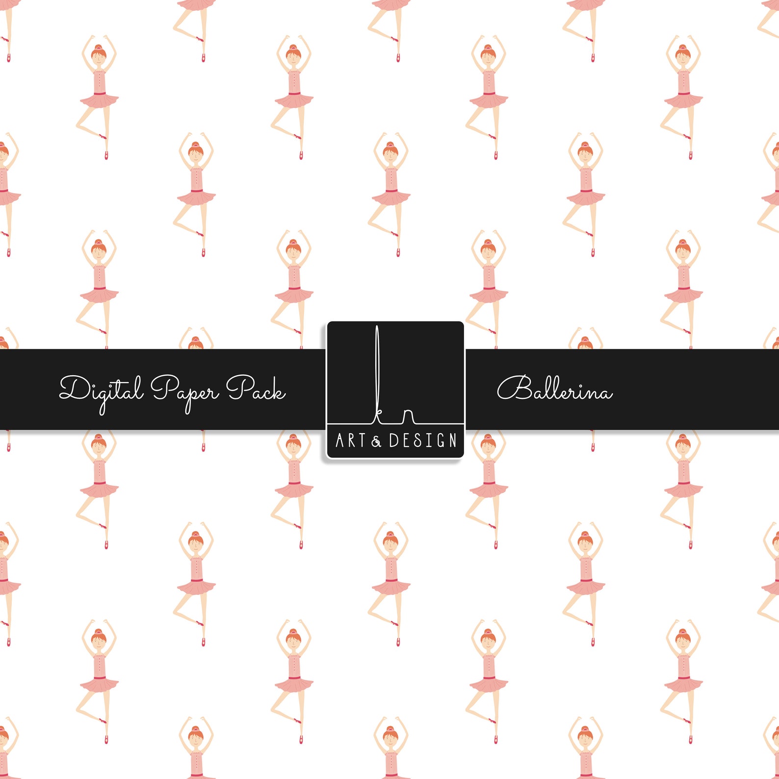 ballerina digital paper - ballet, ballet shoes, scrapbooking, seamless, pattern, background, instant download, digital paper