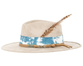 Fedora Hat ~ Suede ~ bohemian hat ~ Modern ~ Festival ~ Fashion Hat ~ Handmade ~ Wedding hat