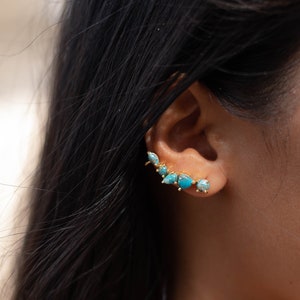 Turquoise ear climber hotsell