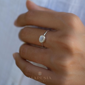 Moonstone Ring~ Sterling Silver 925 ~ Handmade ~ Gemstone  ~ Hippie ~Bohemian~June Birthstone~MR346