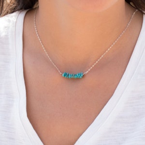 Turquoise necklace~ Sterling Silver 925 or Gold Filled ~ Choker ~ Jewelry ~ Gift For Her ~ Minimalist~ Handmade~ Thin Chain MN025