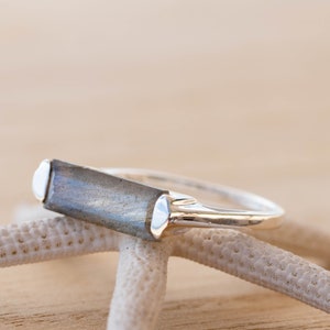 Labradorite Ring ~ Delicate ~ Sterling Silver 925 ~ Handmade ~ Gemstone~Statement ~Everyday~ Hippie~Bohemian~Stackable MR228
