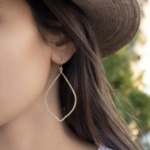 Gold Filled or Sterling Silver Tear Drop  Earrings ~ Dangle Earrings ~ Large~ Handmade~ Jewelry ~ Minimalist ~ Delicate ~ Everyday ~ ME131