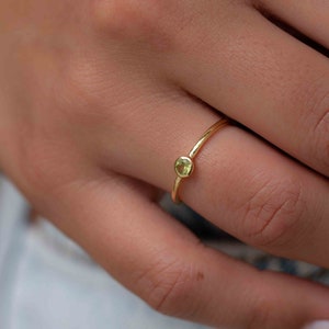 Peridot Gold Ring ~Filigran ~18k vergoldet ~Handgemacht ~Edelstein~Statement ~Alltagstauglich~ Hippie~Boho~Stackable ~MR327