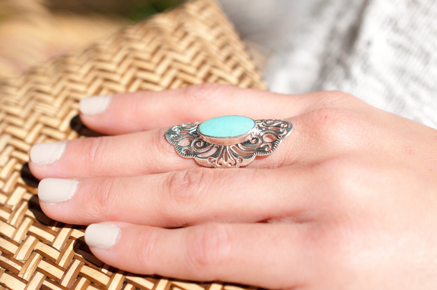 Turquoise Ring Sterling Silver 925 Handmade Everyday - Etsy