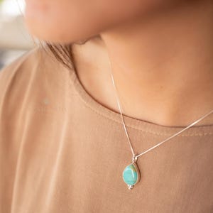 Turquoise, Larimar, Labradorite and Moonstone Tear Drop Necklace ~ Sterling Silver ~ Charm ~ Layered ~ minimalist ~ delicate MN165 image 8