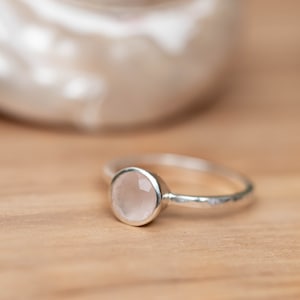 Rose Quartz Ring ~ Sterling Silver 925 ~  Delicate ~ Handmade ~ Gemstone~Statement ~Everyday~ Hippie~Bohemian~Stackable MR240