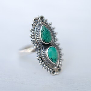 Turquoise Ring ~ Sterling Silver 925 ~ Handmade ~ Statement ~ Hippie ...