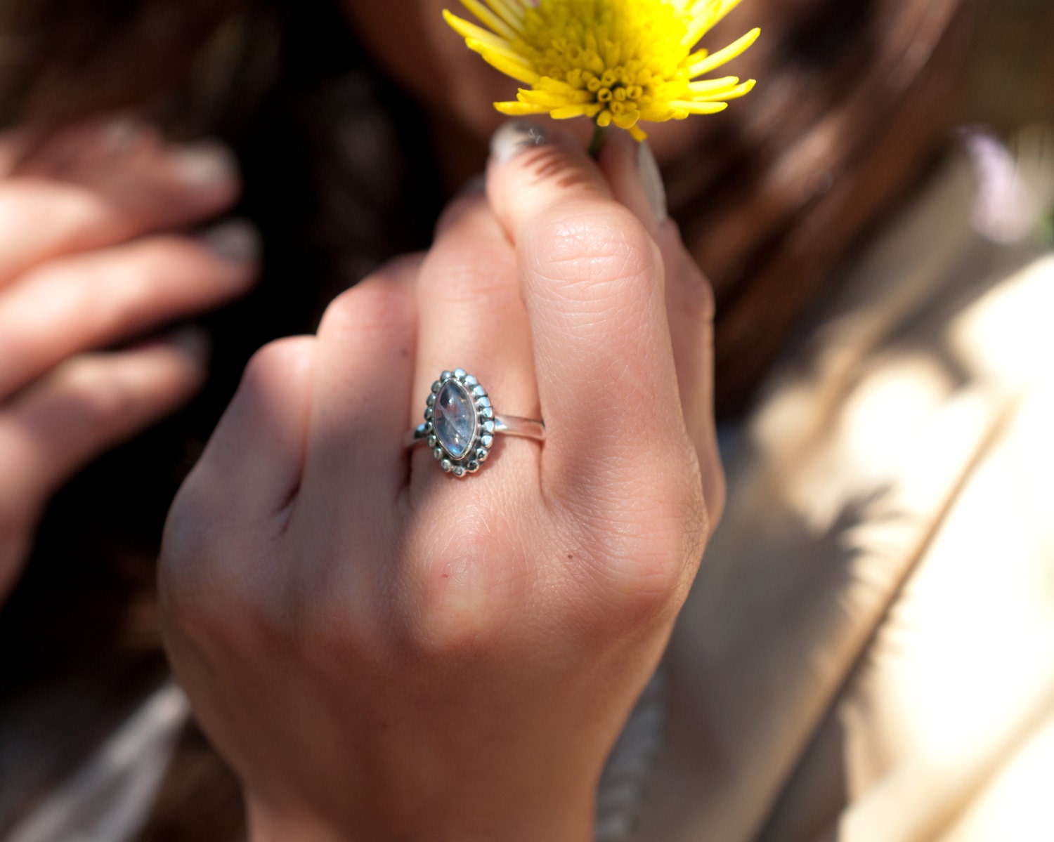 Moonstone Ring ~ Sterling Silver 925 ~ Gemstone ~ Jewelry