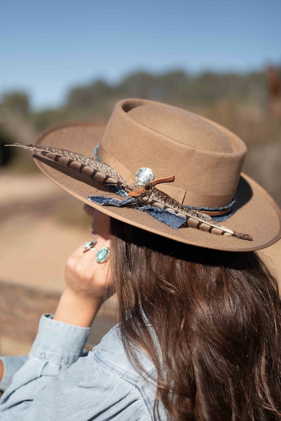 Boater Custom Hat One of a Kind 100% Australian Wool