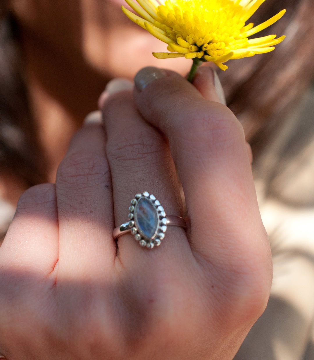 Moonstone Ring ~ Sterling Silver 925 ~ Gemstone ~ Jewelry