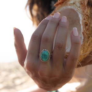 Turquoise Ring ~ Sterling Silver 925 ~ Handmade ~ Statement ~ Hippie ...