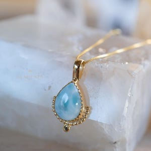 Mondstein, Labradorit, Larimar oder Türkis Anhänger ~ Sterling Silber Anhänger ~ Halskette ~ Minimalistisch ~ Zart ~Für den Alltag ~MN172A