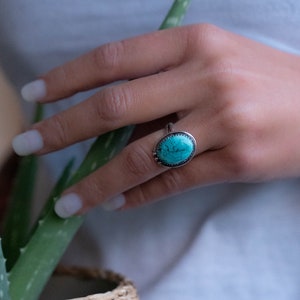 Turquoise Ring ~ Sterling Silver 925 ~ Handmade ~ Statement ~ Hippie ...