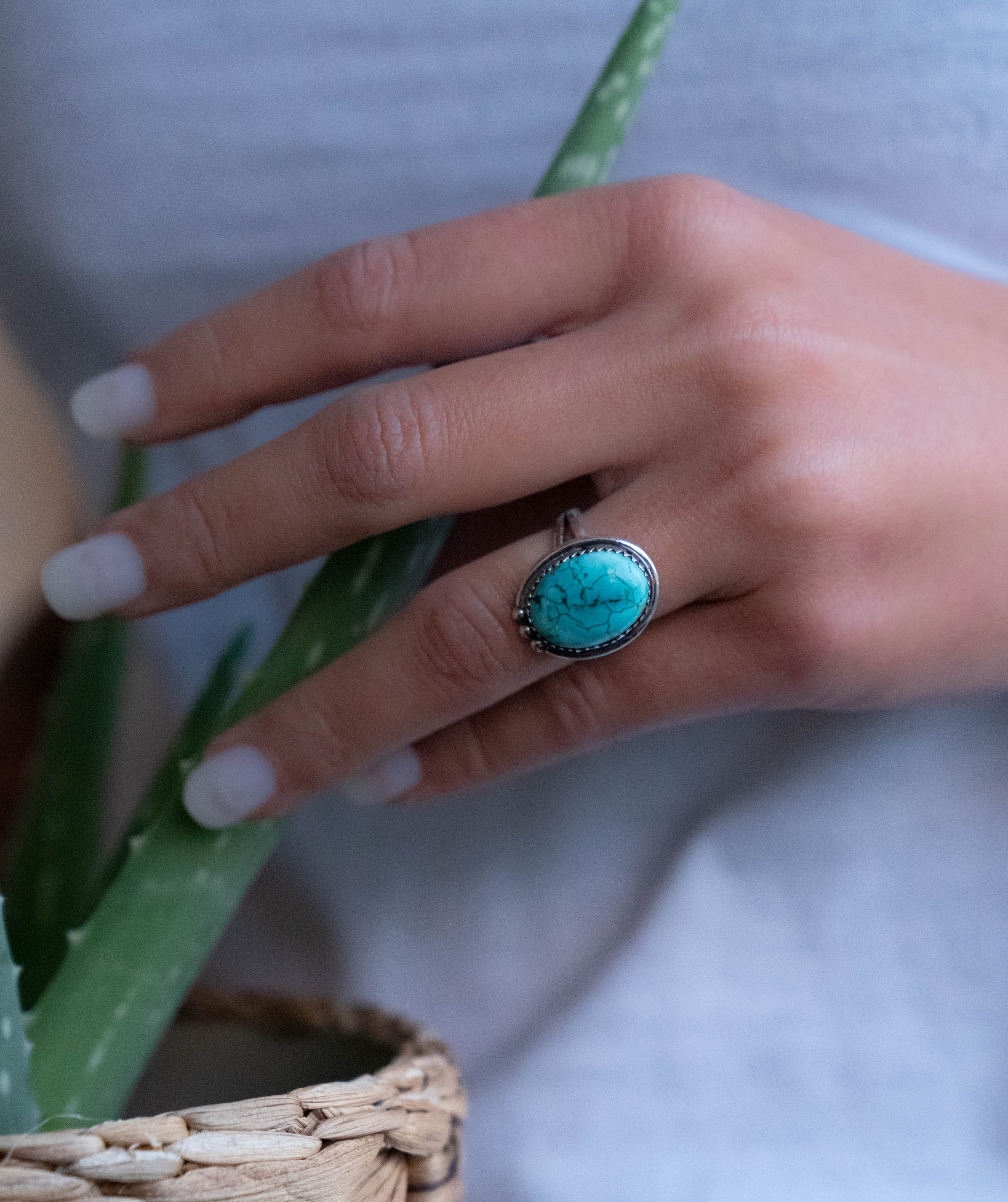 Turquoise Ring ~ Sterling Silver 925 ~ Handmade ~ Statement ~ Hippie ...