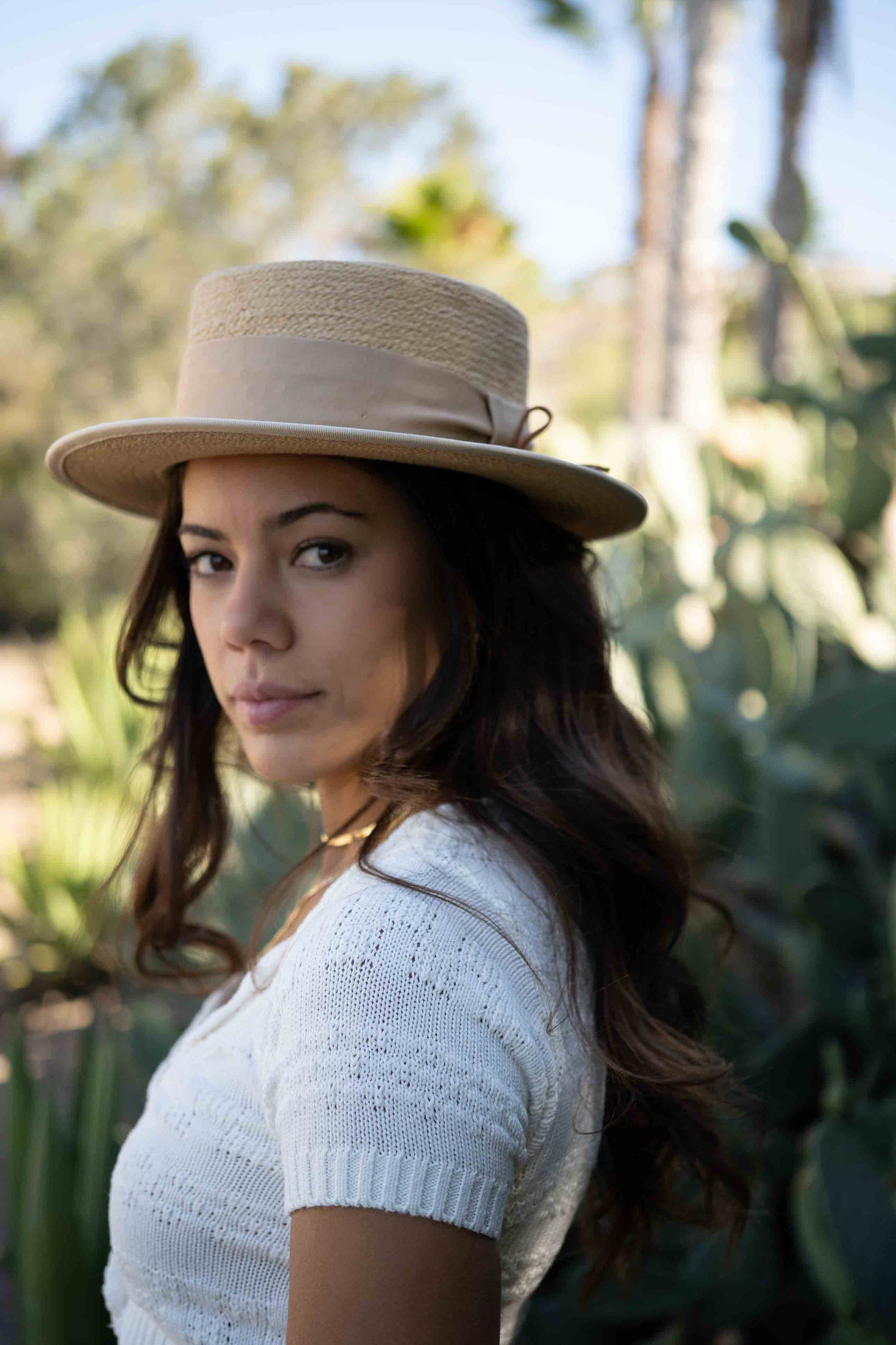 Boater Hat One of a Kind Straw Bohemian 