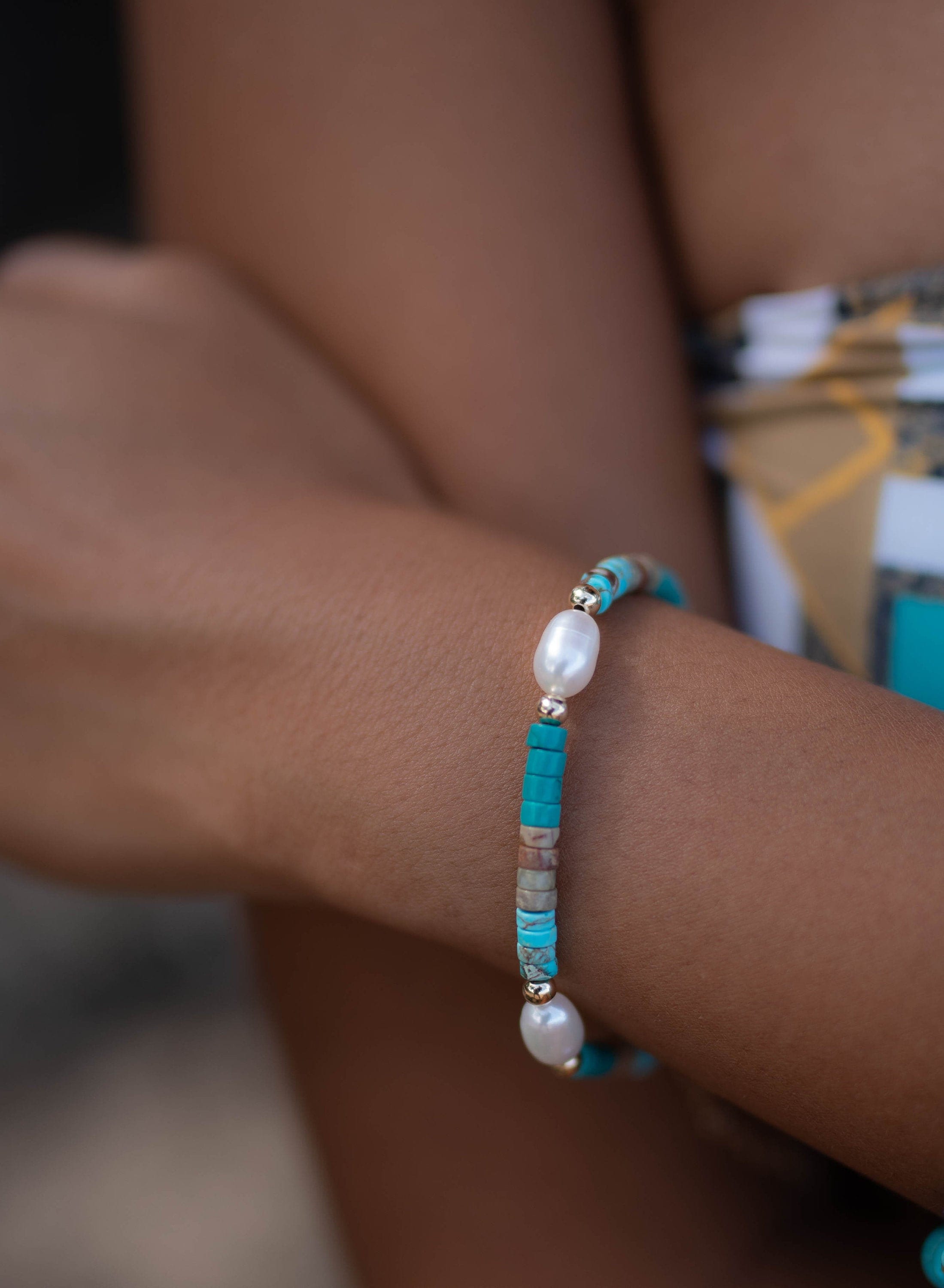 Bracelet de perles japonaises turquoise