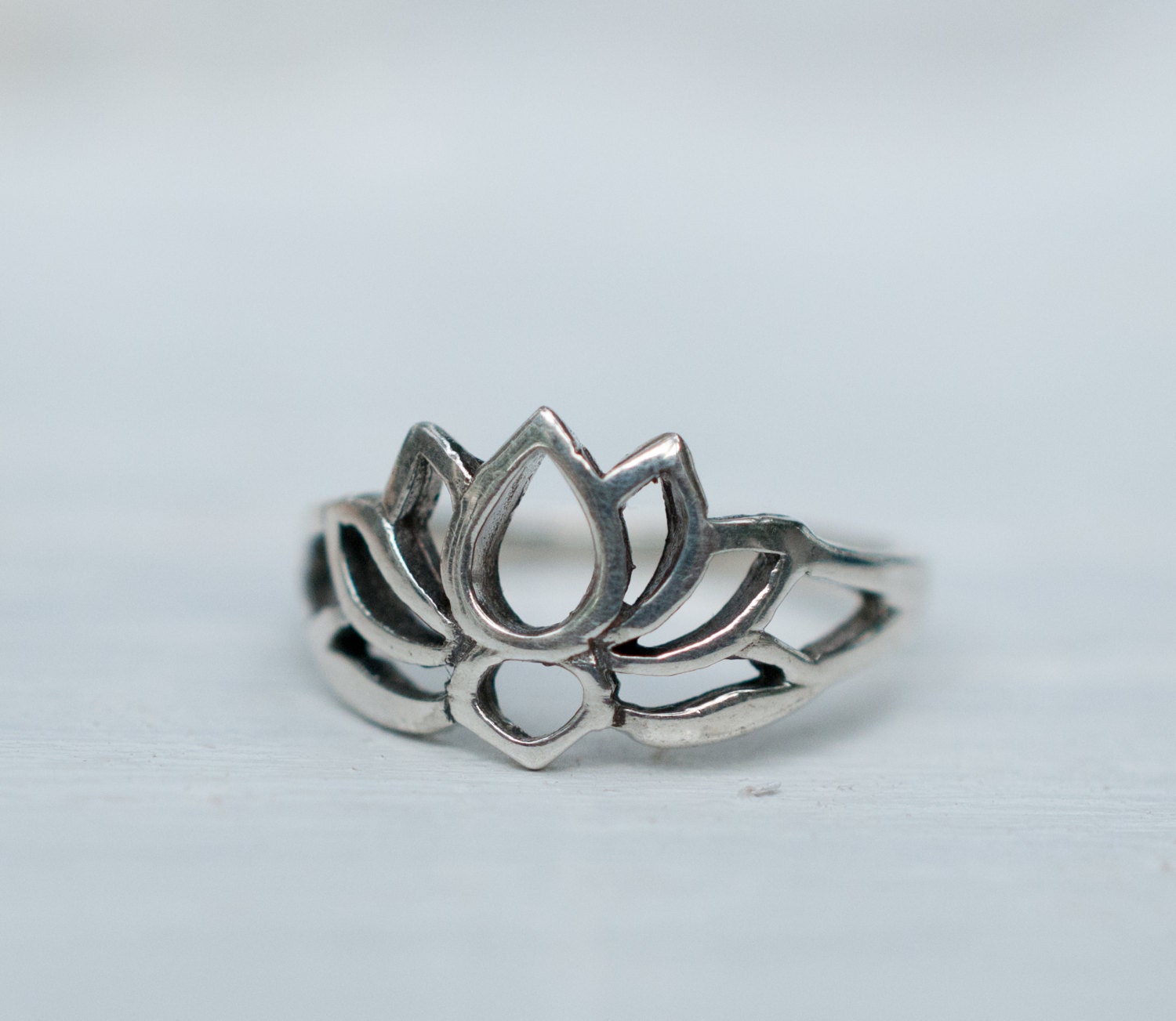 Lotus Midi Ring Flower Sterling Silver 925 Ring - Etsy