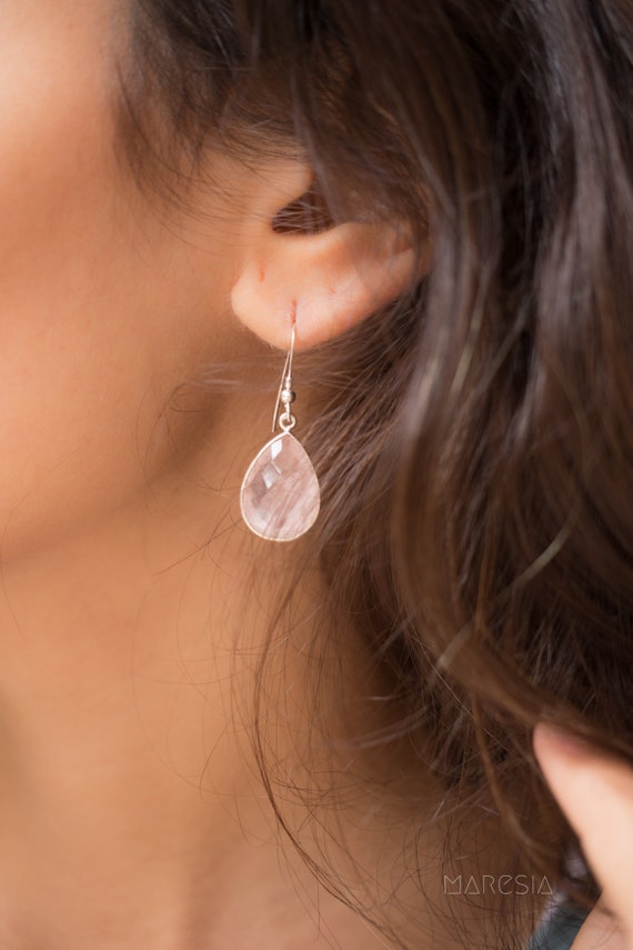 Etsy rose hotsell quartz earrings