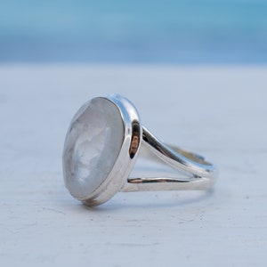 Moonstone Ring Sterling Silver 925 Handmade Gemstone Statement Everyday Oval stone Hippie BohemianJune Birthstone MR276 zdjęcie 5