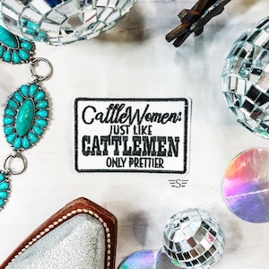 Cattlewomen Iron on Patch | western women, pretty, rancher, cattle, trucker hat, cowgirl, cow patch, ranch, western patch, iron on patch