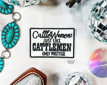 Cattlewomen Iron on Patch | western women, pretty, rancher, cattle, trucker hat, cowgirl, cow patch, ranch, western patch, iron on patch