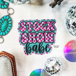 Stock Show Babe Patch | livestock, show animal, show stock, fair, trucker hat, hat bar, patches, iron on patches, embroidered patches