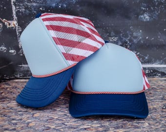 Patriotic Stripe Magna Pony® Mesh Foam Trucker Hat
