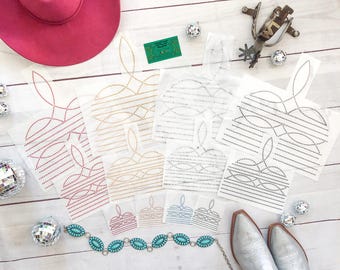 Rhinestone Boot Stitch Transfer | ranch, rodeo, cowboy, cowgirl, rhinestone, rhinestone transfer, boot stitch, trendy, bling, boujee, boujie