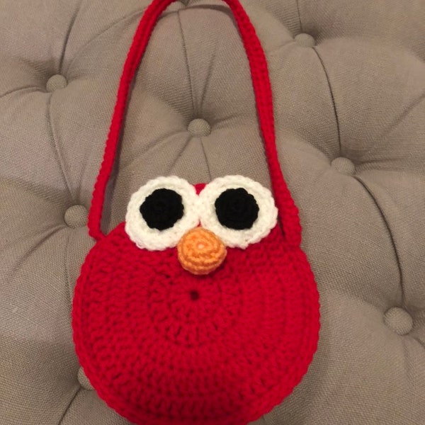 Crochet childs Elmo purse