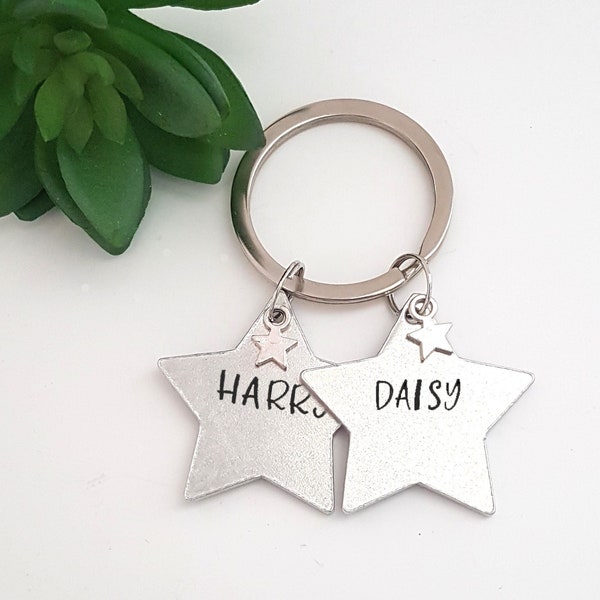 Daddy keyring, This Daddy belongs to, mummy keyring, hand stamped personalised keyring, from children keyring, father's Day Gift, nana gift