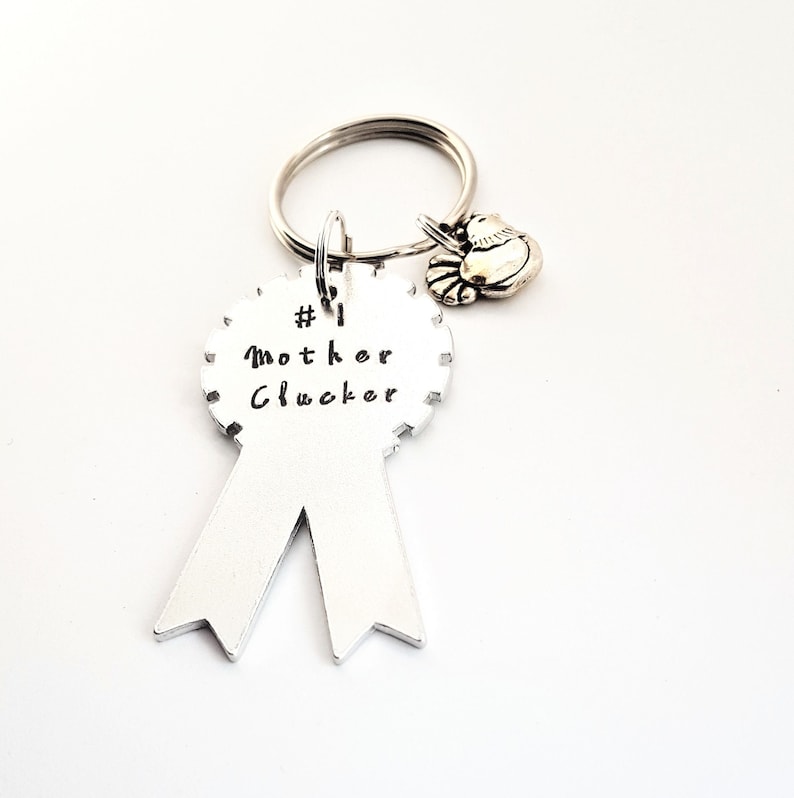Mother Clucker mother F*cker gift for boyfriend Offensive keyring hand stamped keyring gift for him hand stamped offensive keyring