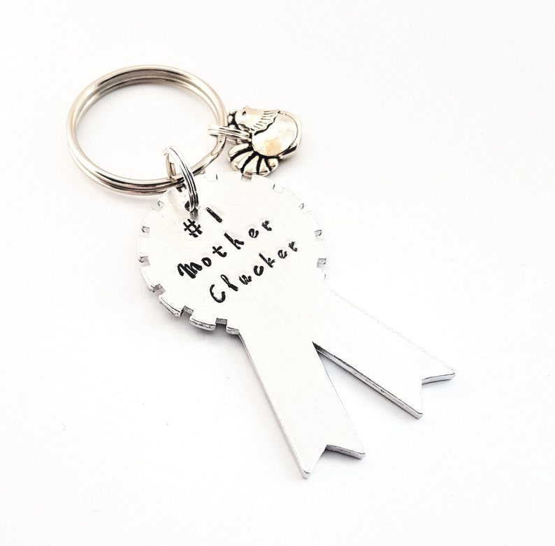 Mother Clucker mother F*cker gift for boyfriend Offensive keyring hand stamped keyring gift for him hand stamped offensive keyring