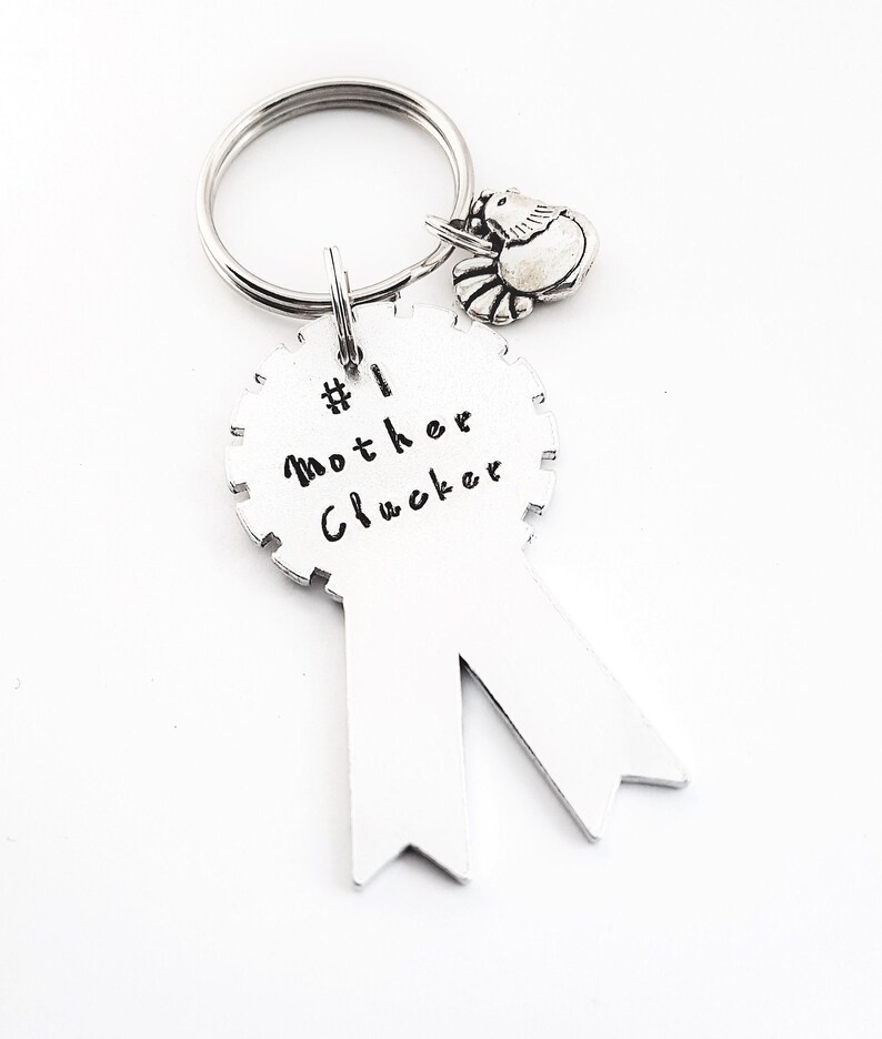 Mother Clucker mother F*cker gift for boyfriend Offensive keyring hand stamped keyring gift for him hand stamped offensive keyring
