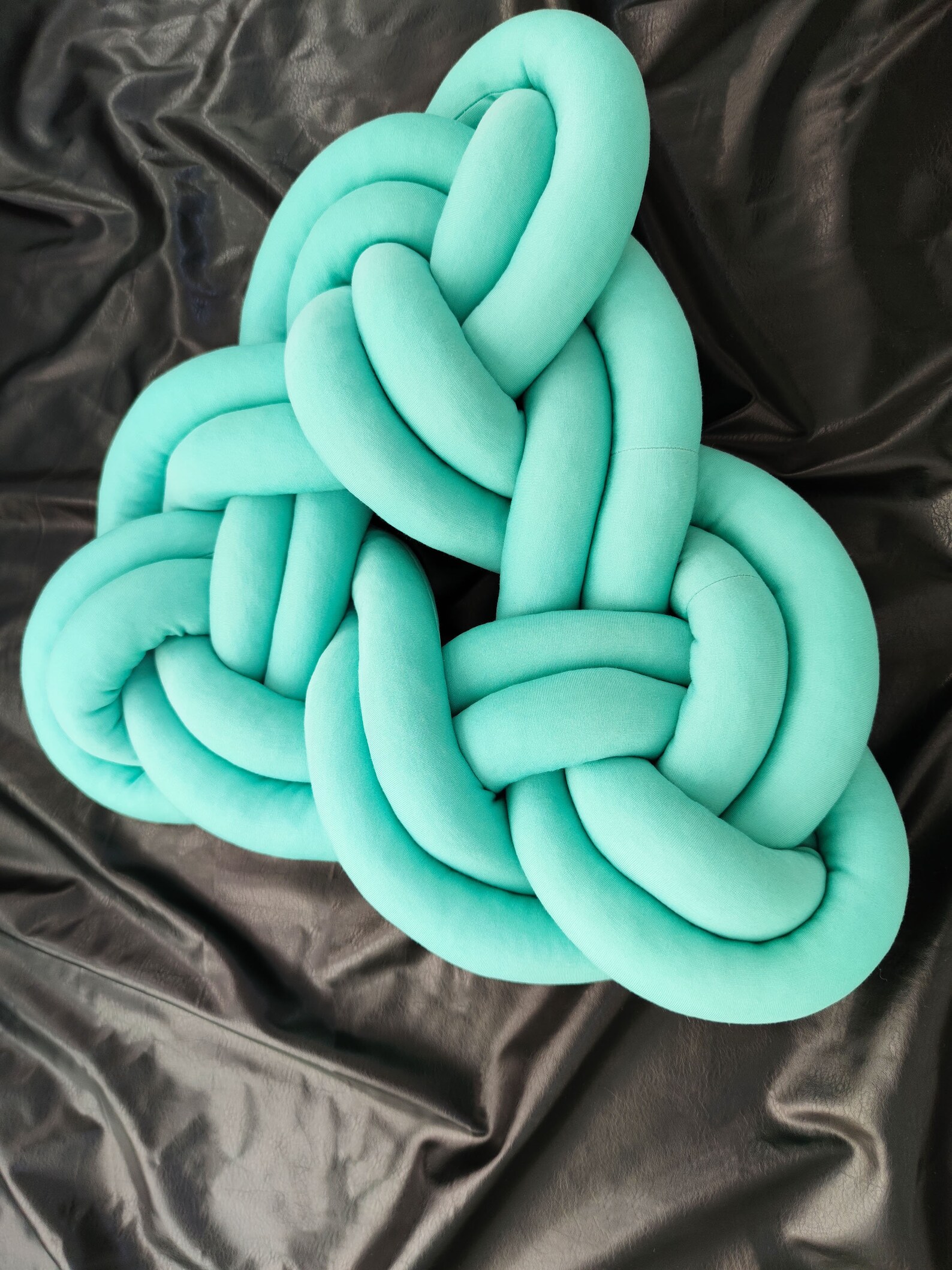 TRIANGULAR PILLOW mint knot pillow in geometric style Etsy