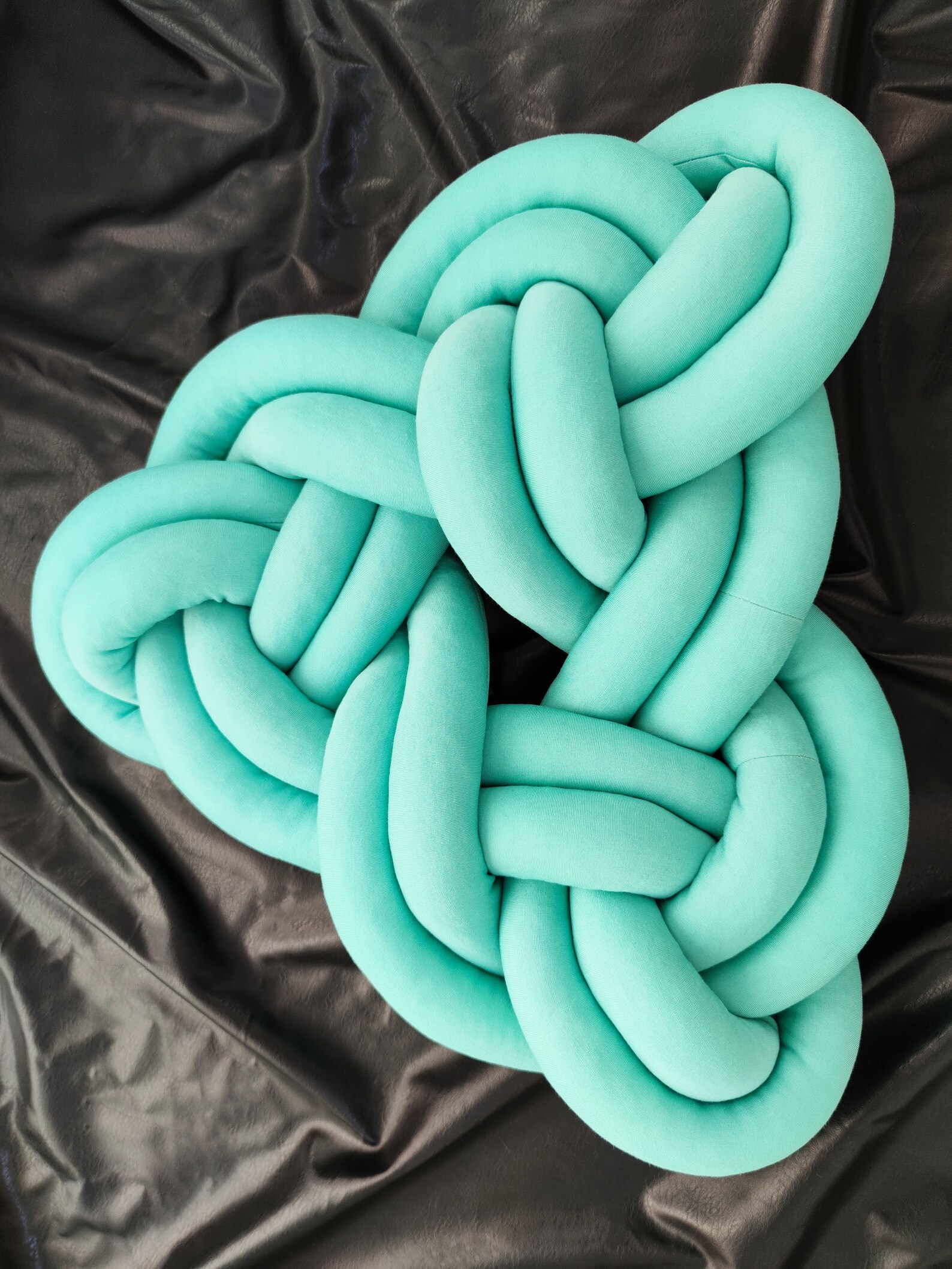 TRIANGULAR PILLOW mint knot pillow in geometric style Etsy