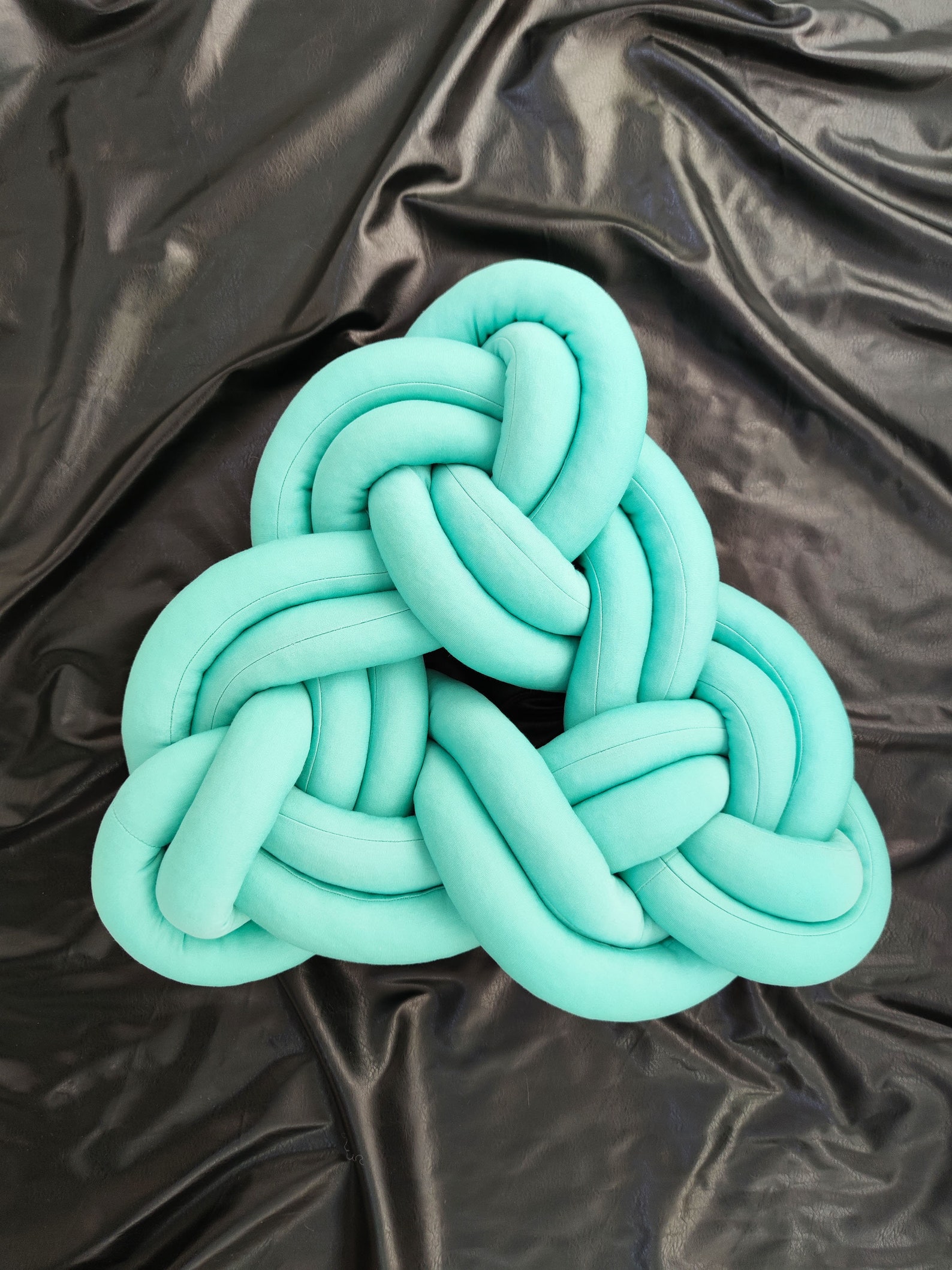 TRIANGULAR PILLOW mint knot pillow in geometric style Etsy