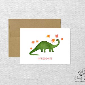 You're Dino-Mite Dinosaurier Karte, Aquarell Briefpapier, Grußkarte, Klappkarte